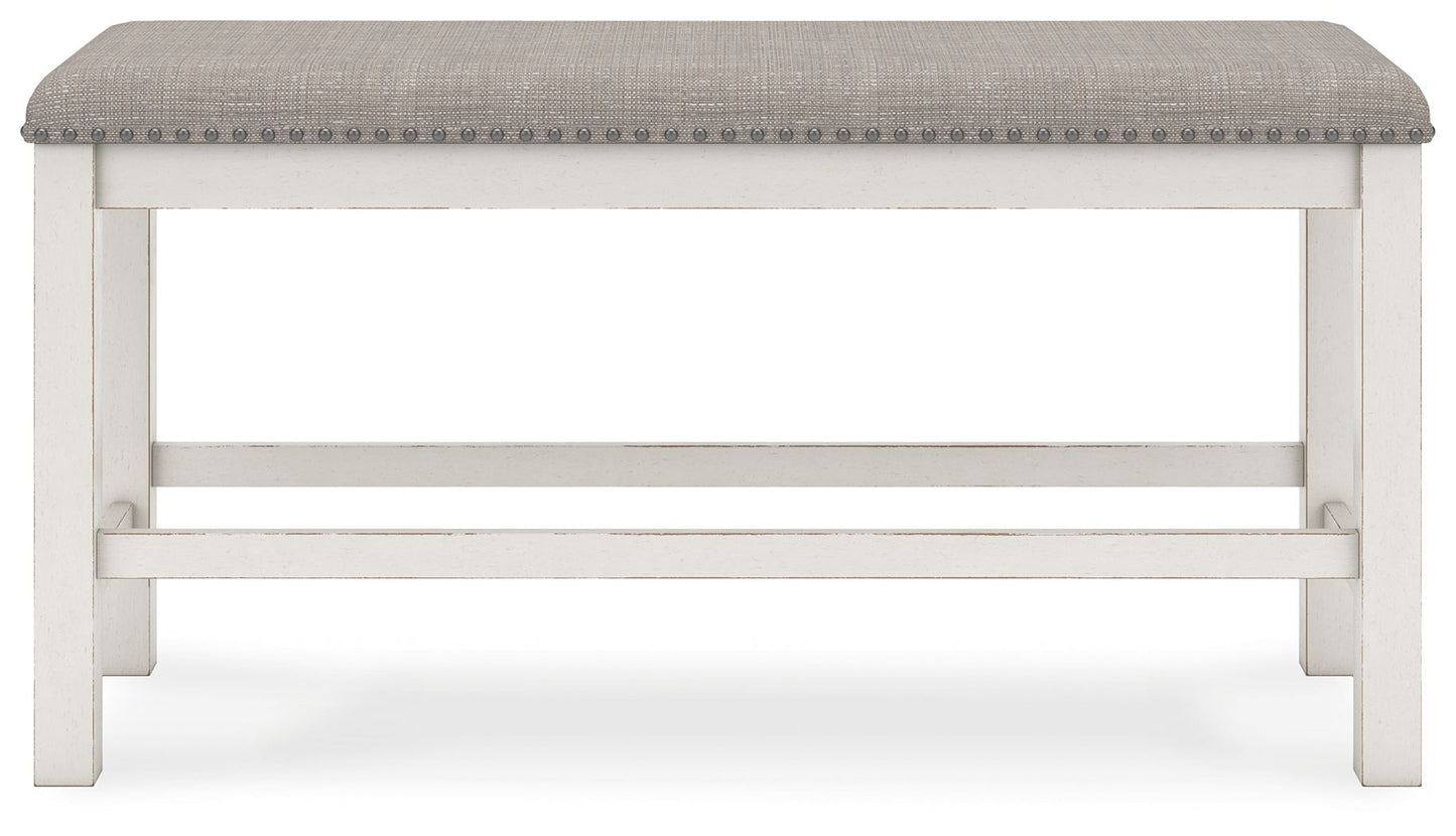 Robbinsdale - Dbl Counter Height Upholstered Dining Bench - Antique White - Fraser Furniture & Mattresses