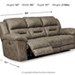 Stoneland - Reclining Sofa - Faux Leather - Fossil