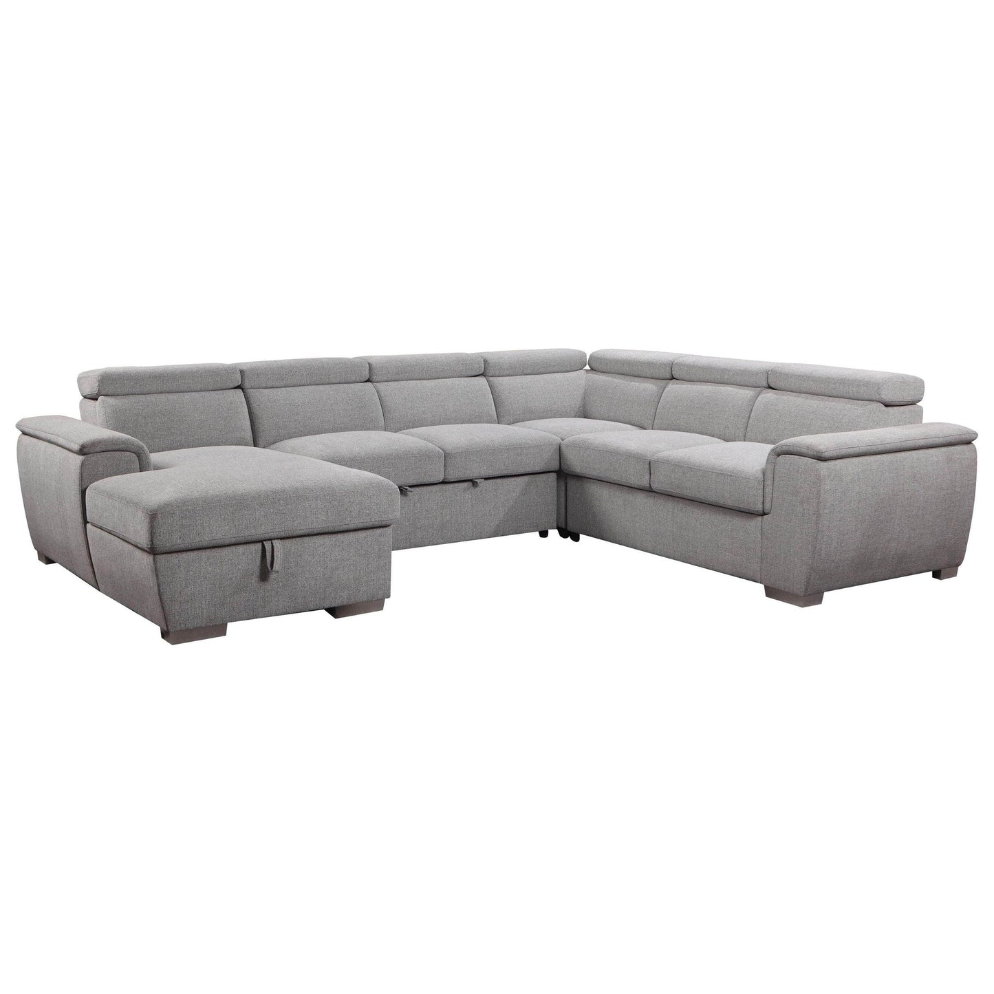 MARCO - SLEEPER SECTIONAL - GRAY FABRIC - CLEARANCE