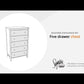 Simmenfort - Navy Blue - Five Drawer Chest