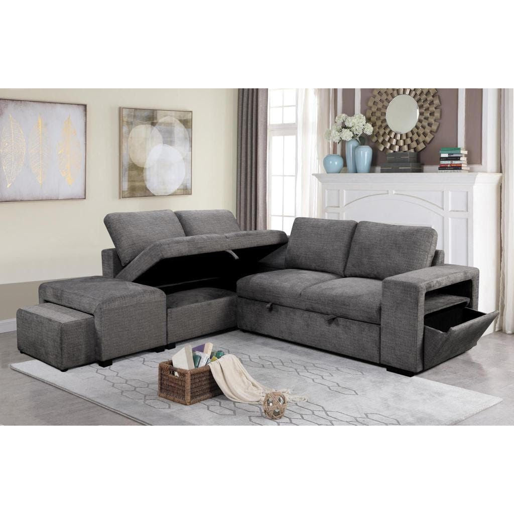 MEADOW SLEEPER SECTIONAL - DARK GREY