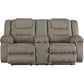 McCADE RECLINING LOVESEAT WITH CONSOLE - COBBLESTONE