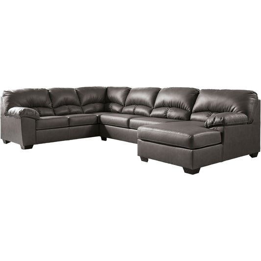 ABERTON 3 PC SECTIONAL WITH CHAISE - BROWN