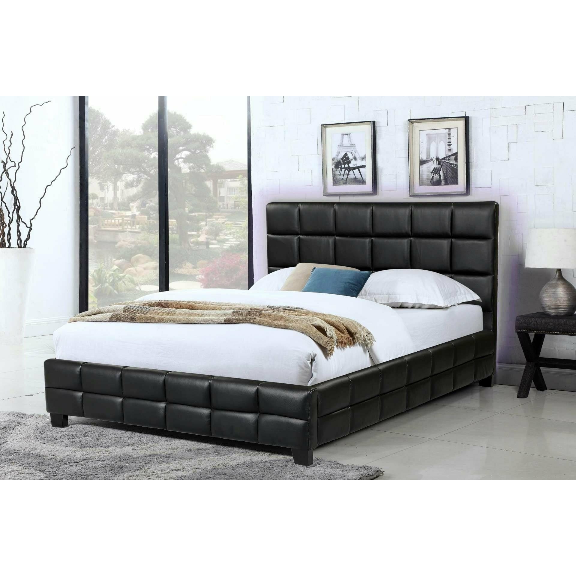 AMELIA UPHOLSTERED BED - BLACK - Fraser Furniture Abbotsford