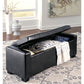 BENCHES UPHOLSTERED STORAGE BENCH- BLACK