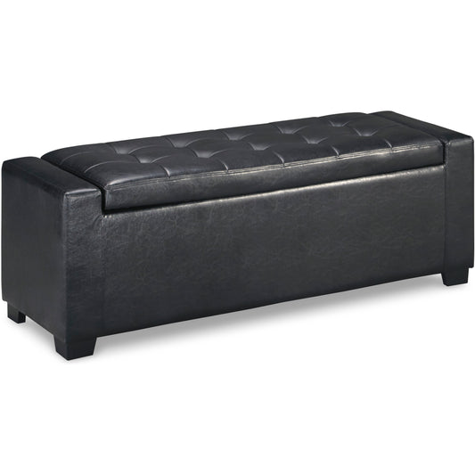 BENCHES UPHOLSTERED STORAGE BENCH- BLACK