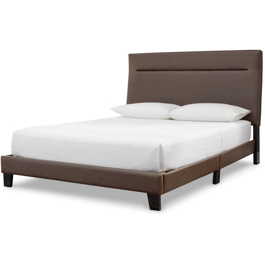 ADELLONI UPHOLSTERED BED - BROWN