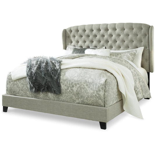 JERARY - SIDE WING UPHOLSTERED BED - GRAY