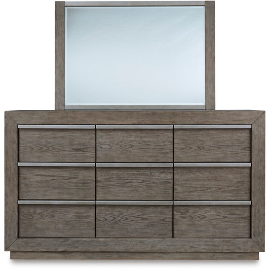 ANIBECCA DRESSER/MIRROR - WEATHERED GRAY