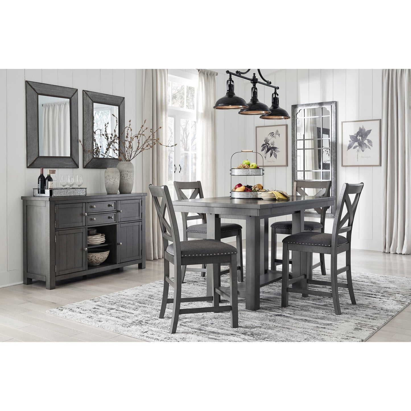 MYSHANNA COUNTER HEIGHT DINING TABLE- GRAY