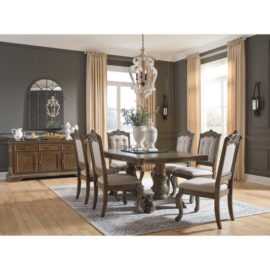 CHARMOND DINING SET - TABLE & 6 CHAIRS