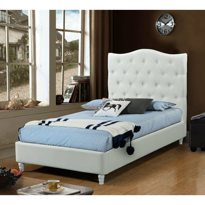 LILY UPHOLSTERED BED - WHITE