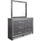 LODANNA DRESSER/MIRROR - GRAY