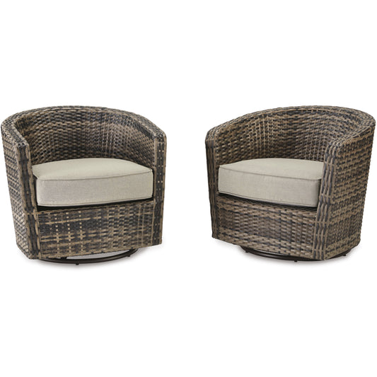 COULEE MILLS SWIVEL LOUNGE WITH CUSHION (Set of 2)
