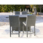 PALAZZO OUTDOOR COUNTER HEIGHT DINING TABLE WITH 4 BARSTOOLS