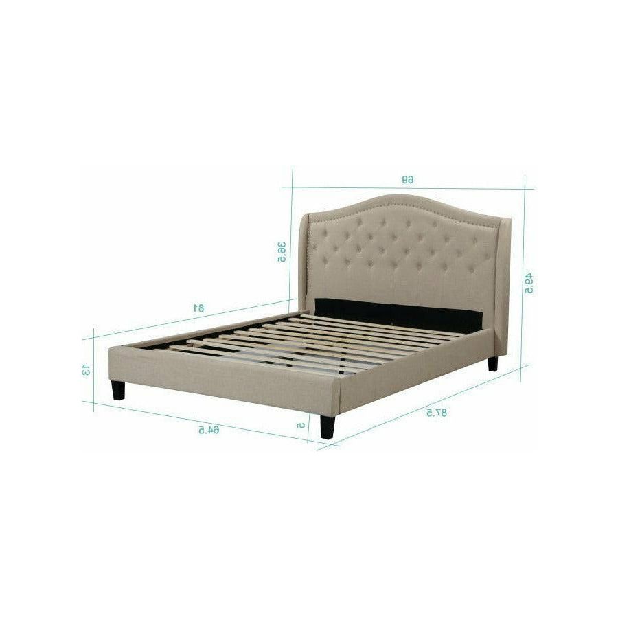 TWILIGHT UPHOLSTERED BED - BEIGE