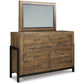 SOMMERFORD DRESSER/MIRROR - BROWN