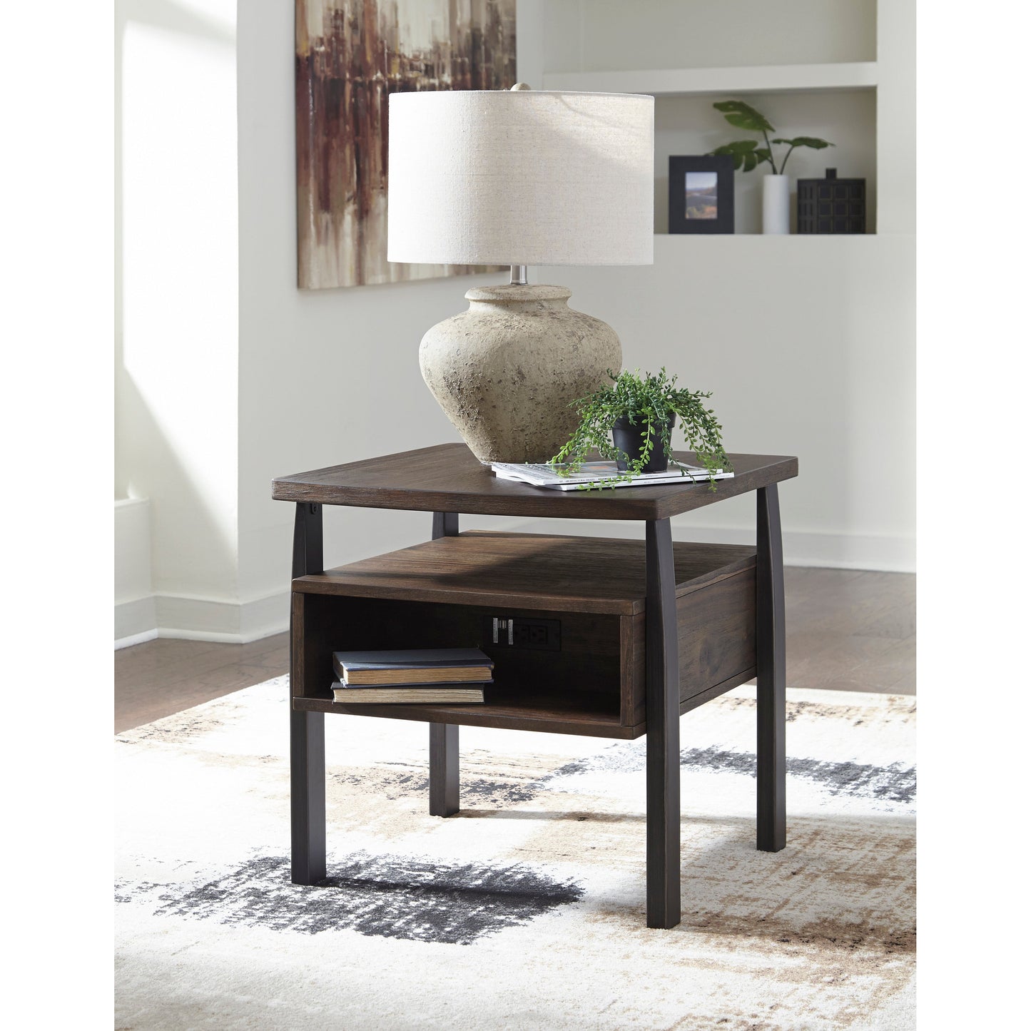 VAILBRY END TABLE - BROWN